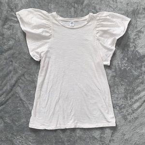 NWOT Old Navy White Ruffle Statement Sleeve Top